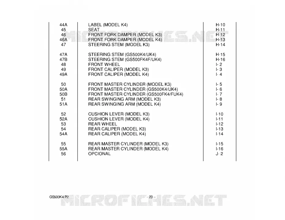 * CATALOG PREFACE * Suzuki MOTO 500 GS-F 2004  GS500FUK4(P19)