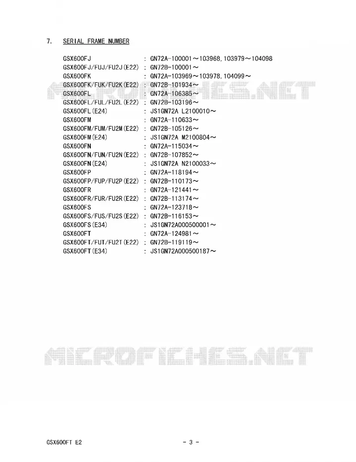 * CATALOG PREFACE * Suzuki MOTO 600 GSX-F 1988  GSX600FJ(E2)