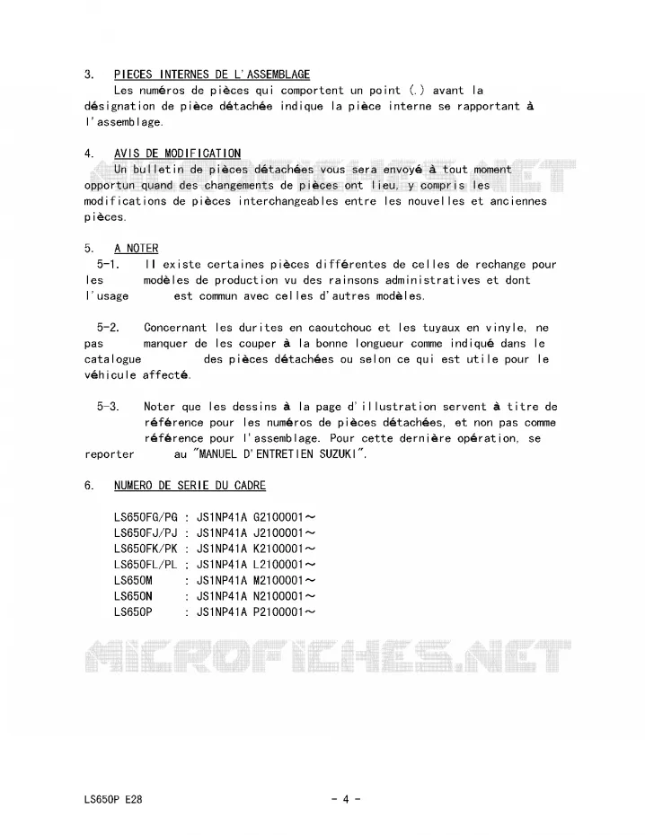 * CATALOG PREFACE * Suzuki MOTO 650 BOULEVARD 1988  LS650PJ(E28)
