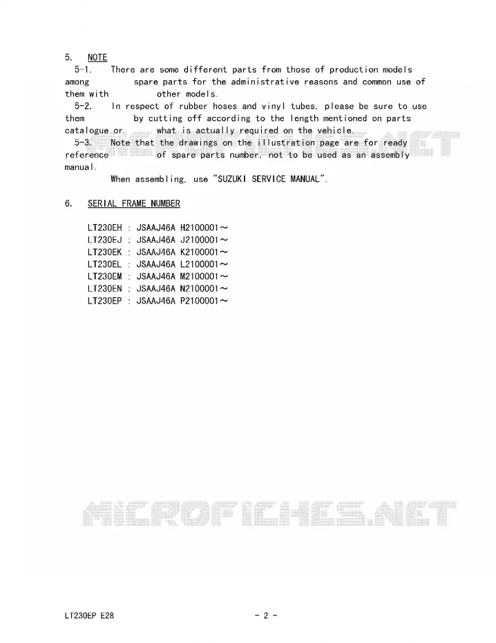 * CATALOG PREFACE * Suzuki QUAD 230 QUADSPORT 1989  LT230EK(E28)