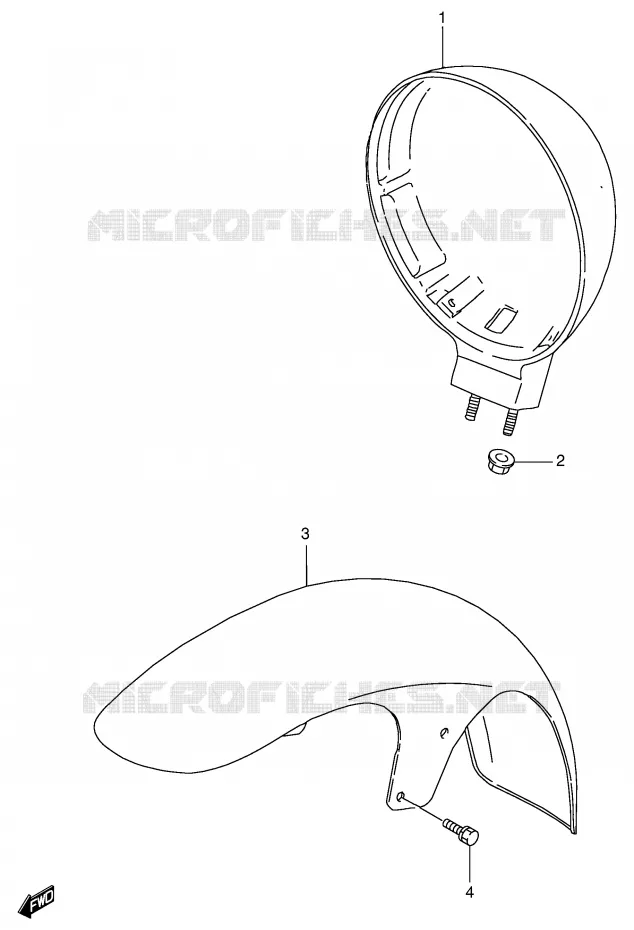 FRONT FENDER Suzuki MOTO 800 INTRUDER 2000  VS800GLY(E2)