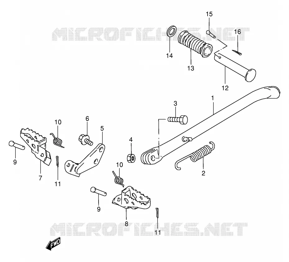 STAND - FOOTREST Suzuki MOTO 50 TS-X 1991  TS50XAM(E4)