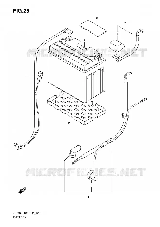 BATTERY (SFV650K9/UK9/L0/UL0) Suzuki MOTO 650 GLADIUS 2010  SFV650AL0(E2)