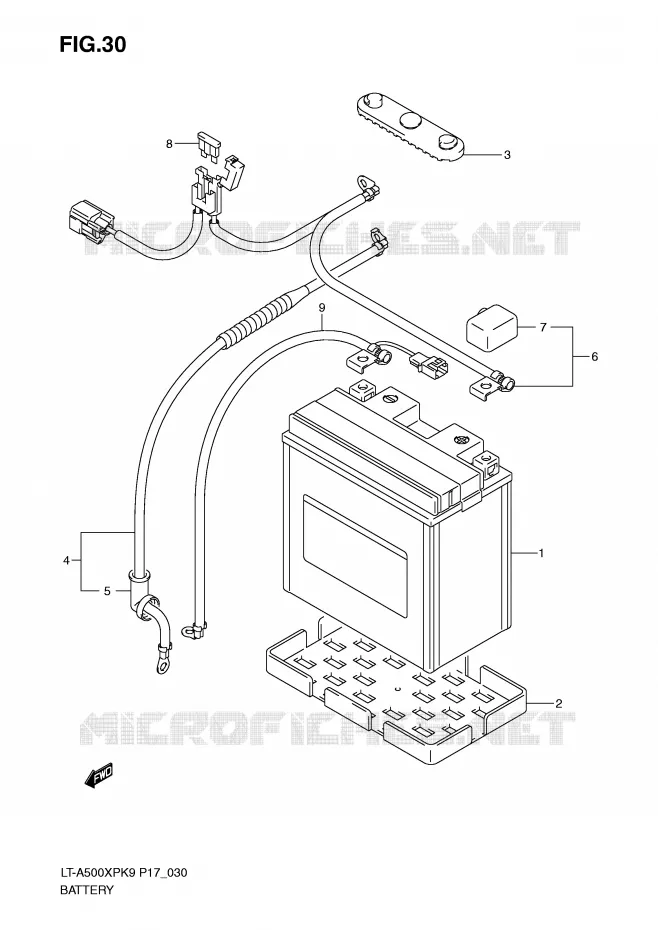 BATTERY Suzuki QUAD 500 VINSON 2009  LT-A500XPK9(P17)