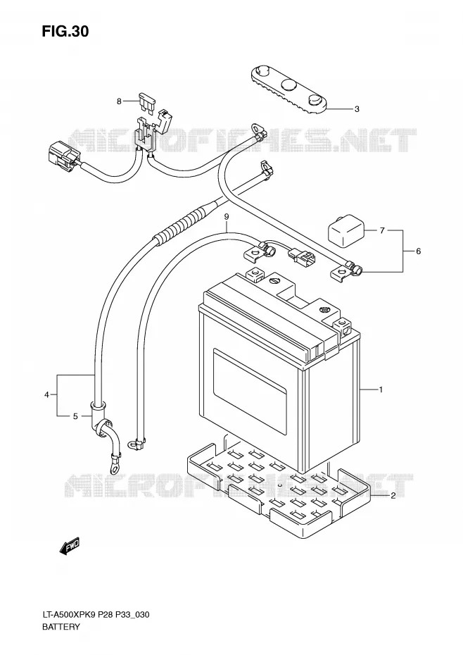 BATTERY Suzuki QUAD 500 VINSON 2010  LT-A500XPZL0(P28/P33)