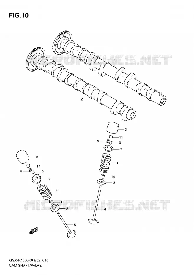 CAMSHAFT - VALVES Suzuki MOTO 1000 GSX-R 2010  GSX-R1000UFL0(E2)
