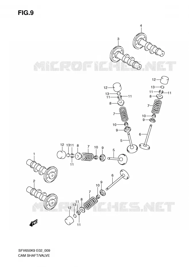 CAMSHAFT - VALVES Suzuki MOTO 650 GLADIUS 2010  SFV650UL0(E2)