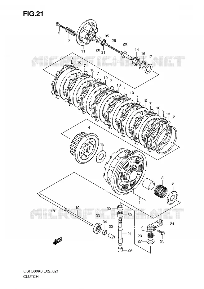 CLUTCH Suzuki MOTO 600 GSR 2007  GSR600K7(E2)