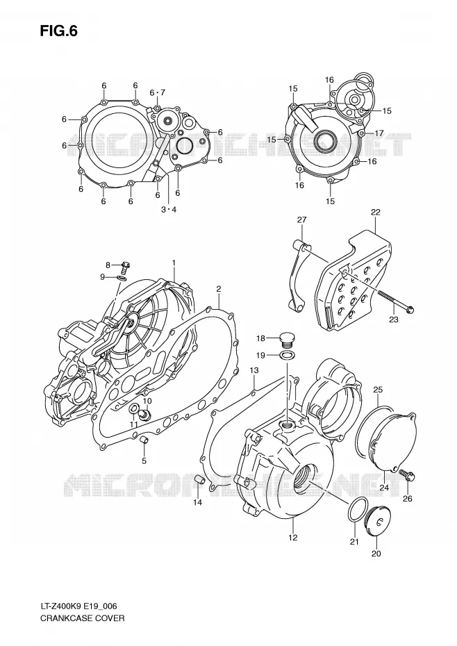 CRANKCASE COVER Suzuki QUAD 400 QUADSPORT 2009  LT-Z400ZK9(E19)