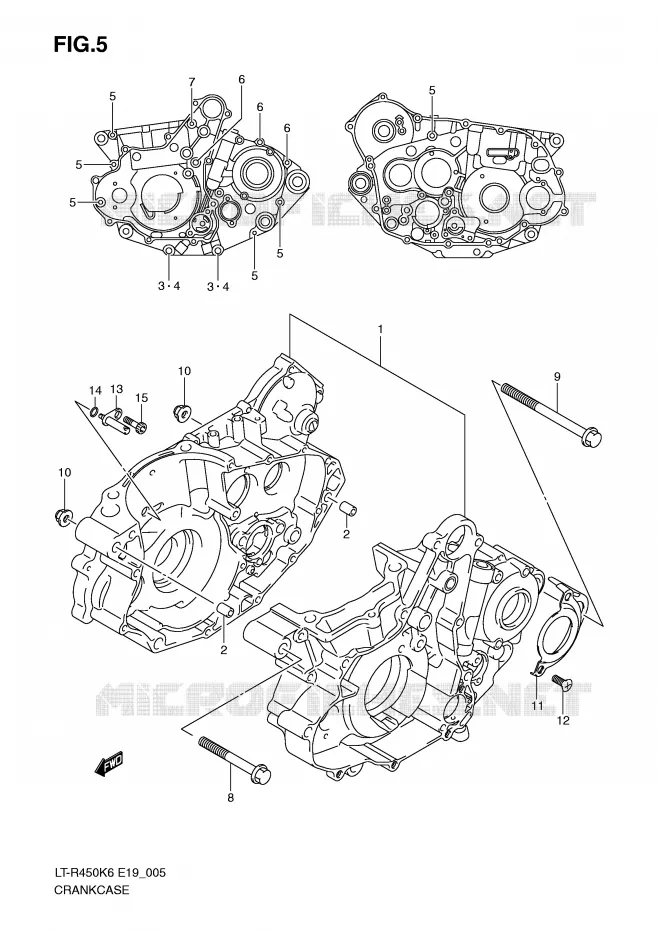 CRANKCASE Suzuki QUAD 450 QUADRACER 2010  LT-R450L0(E19)