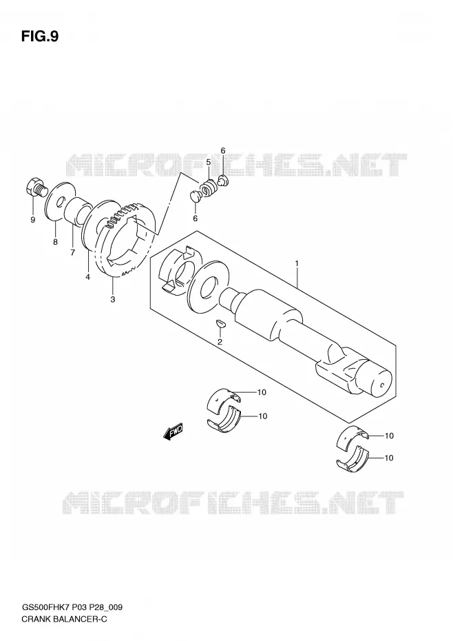 CRANKSHAFT BALANCER Suzuki MOTO 500 GS-F 2008  GS500FHK8(P3)