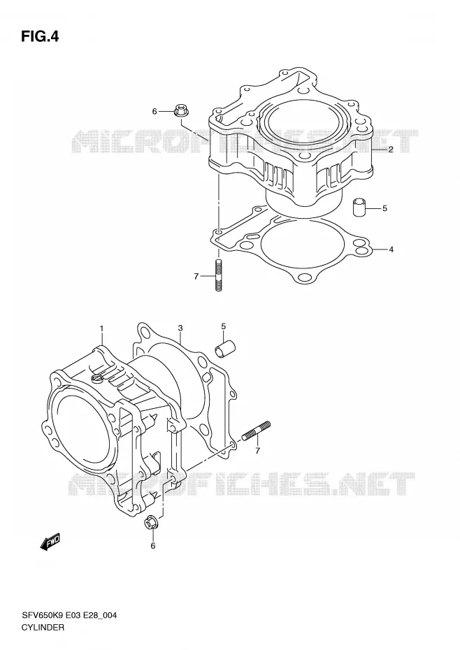 CYLINDER Suzuki MOTO 650 GLADIUS 2010  SFV650L0(E3/E28)