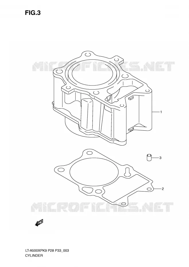CYLINDER Suzuki QUAD 500 KINGQUAD 2009  LT-A500XPK9(P28/P33)