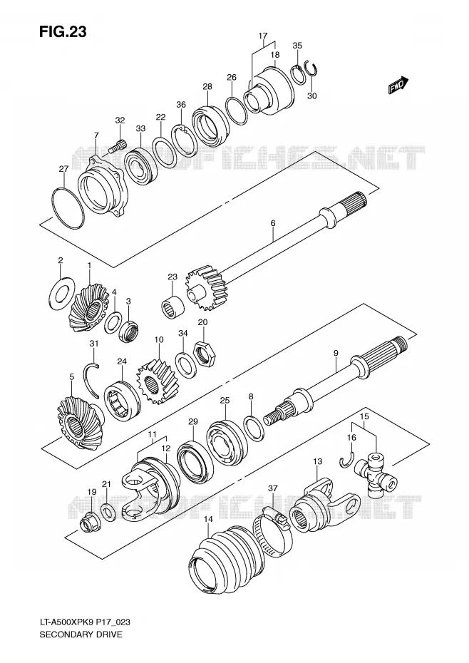 DRIVESHAFT Suzuki QUAD 500 KINGQUAD 2010  LT-A500XPL0(P17)