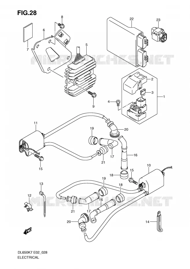 ELECTRICAL (MODEL K7) Suzuki MOTO 650 V-STROM 2010  DL650AUEL0(E2)