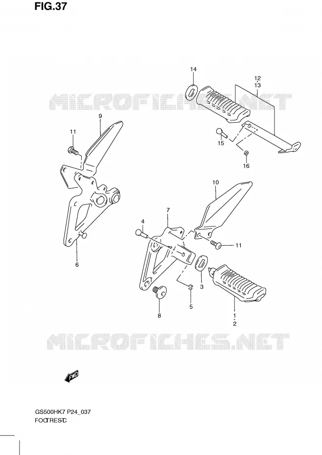 FOOTREST Suzuki MOTO 500 GS-E 2008  GS500HK8(P24)