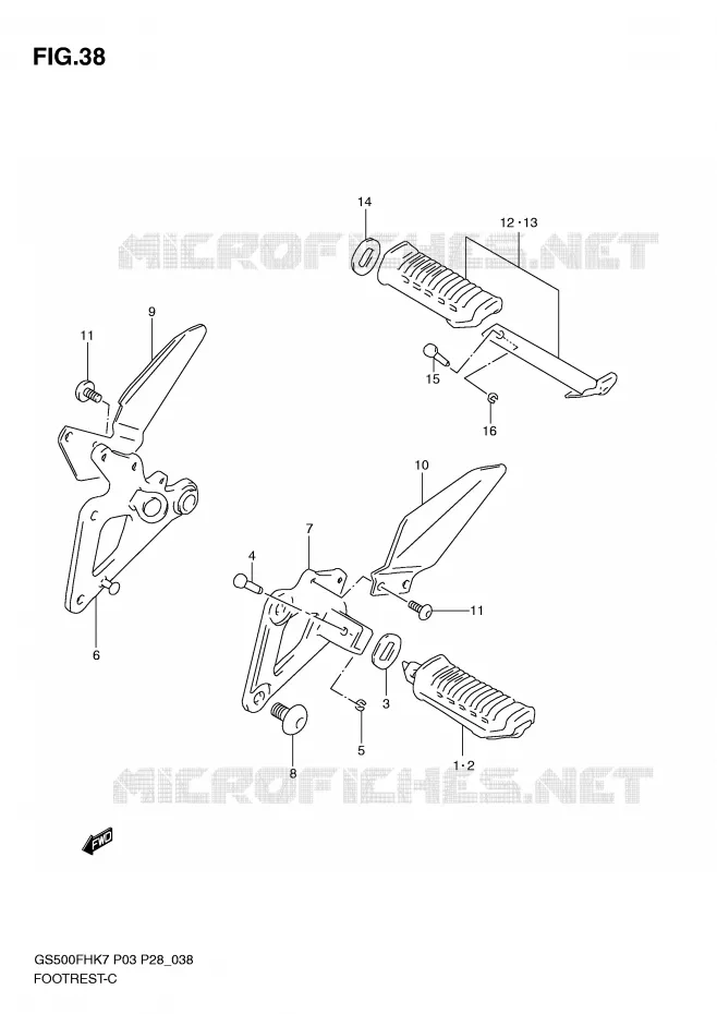 FOOTREST Suzuki MOTO 500 GS-F 2009  GS500FHK9(P3)