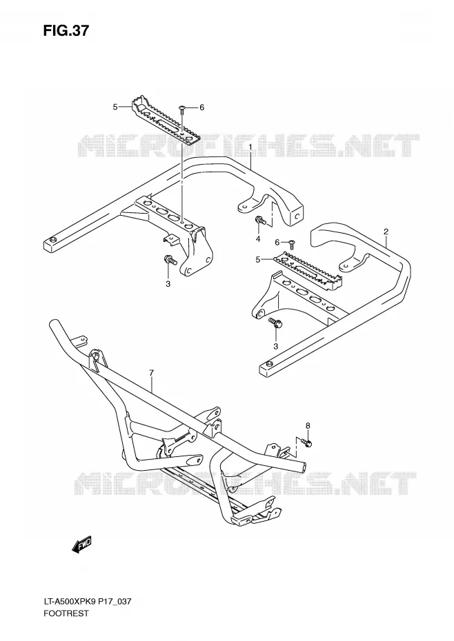 FOOTREST Suzuki QUAD 500 KINGQUAD 2010  LT-A500XPL0(P17)
