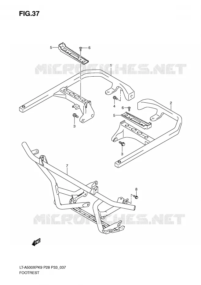 FOOTREST Suzuki QUAD 500 VINSON 2009  LT-A500XPK9(P28/P33)