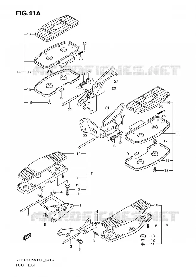 FOOTREST (VLR1800TK9/TL0 E24) Suzuki MOTO 1800 BOULEVARD 2008  VLR1800U2K8(E2)