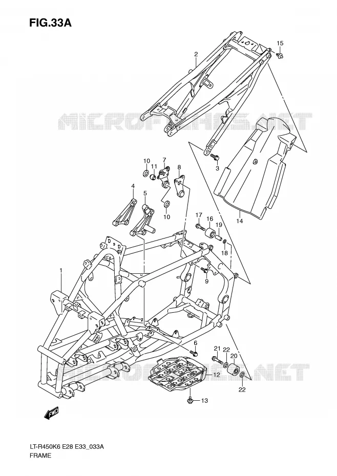 FRAME (MODEL K9) Suzuki QUAD 450 QUADRACER 2008  LT-R450ZK8(E28/E33)