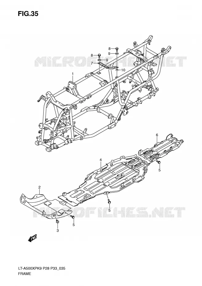 FRAME Suzuki QUAD 500 VINSON 2009  LT-A500XPK9(P28/P33)
