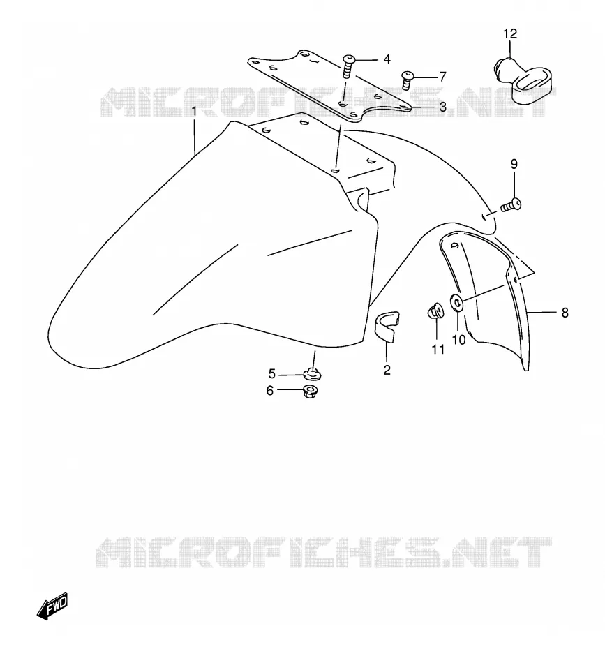 FRONT FENDER Suzuki MOTO 500 GS-E 1998  GS500EW(E2)