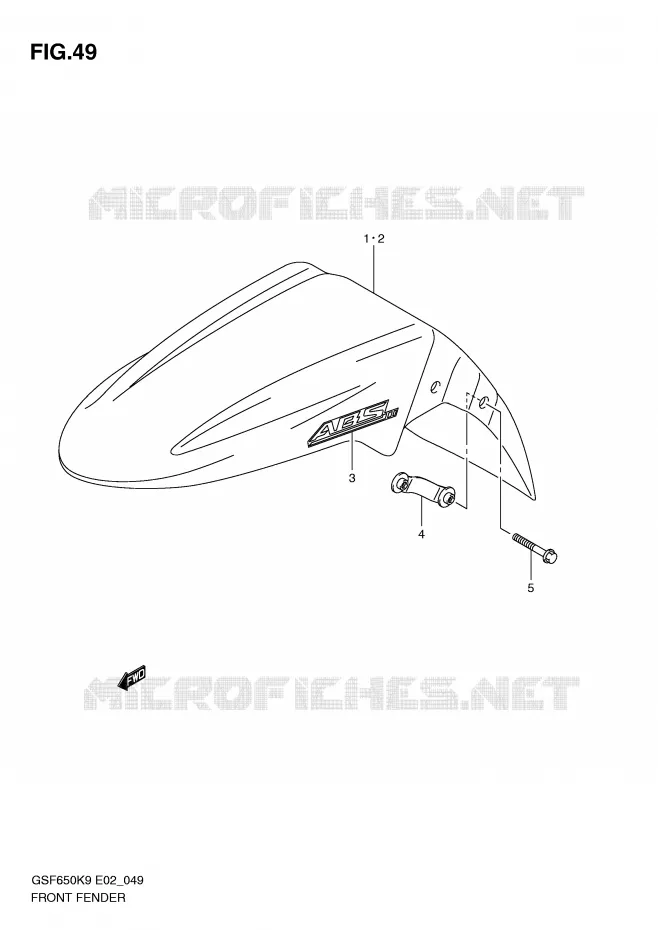 FRONT FENDER Suzuki MOTO 650 BANDIT 2009  GSF650K9(E2)