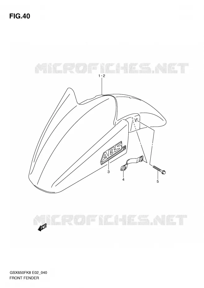 FRONT FENDER Suzuki MOTO 650 GSX-F 2010  GSX650FL0(E2)