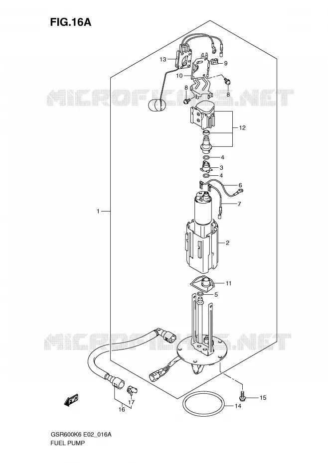 FUEL PUMP (MODEL K9/L0) Suzuki MOTO 600 GSR 2007  GSR600K7(E2)