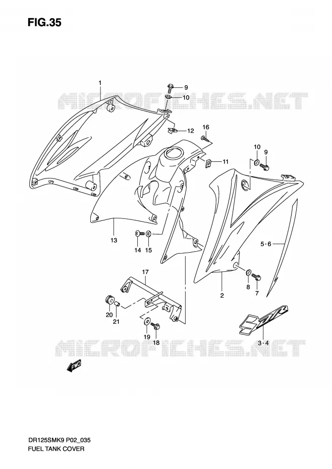 FUEL TANK COVER Suzuki MOTO 125 DR 2009  DR125SMK9