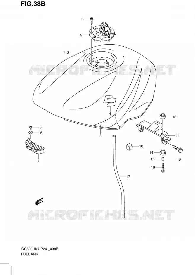 FUEL TANK (MODEL K9) Suzuki MOTO 500 GS-F 2008  GS500FHK8(P24)