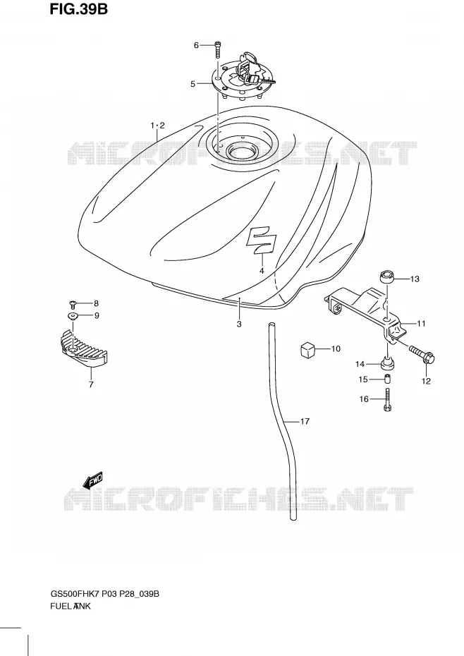 FUEL TANK (MODEL K9) Suzuki MOTO 500 GS-F 2008  GS500FHK8(P3)