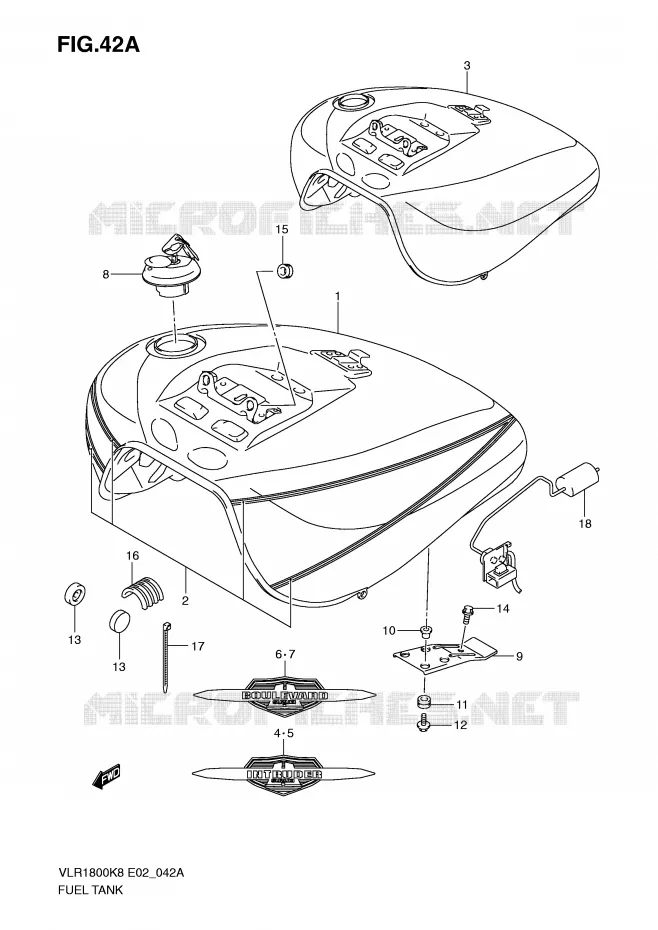 FUEL TANK (VLR1800TK8/TK9) Suzuki MOTO 1800 INTRUDER 2009  VLR1800UFK9(E2)