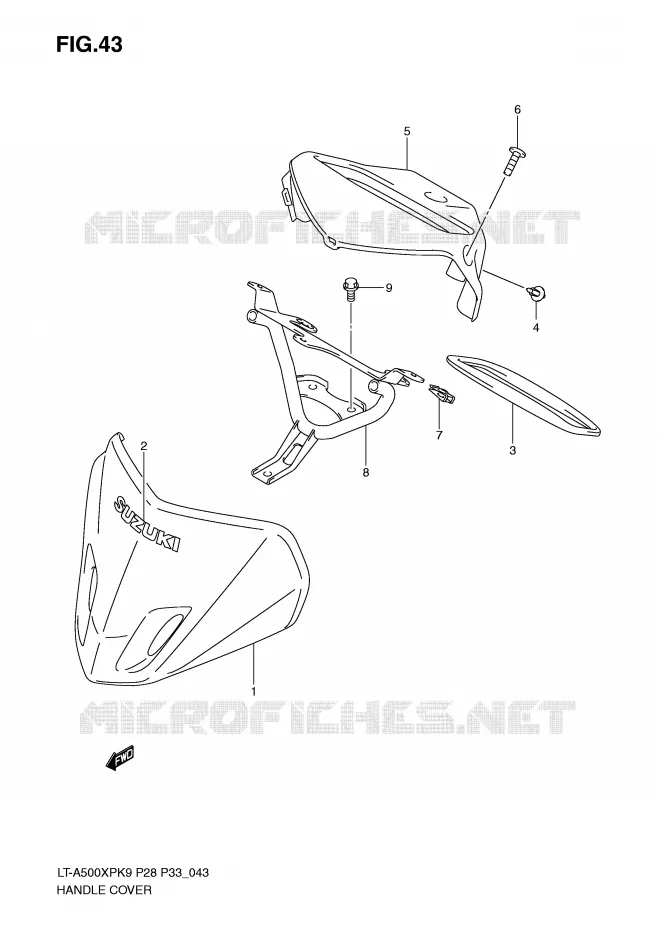 HANDLEBAR FAIRING (MODEL K9) Suzuki QUAD 500 VINSON 2009  LT-A500XPZK9(P28/P33)