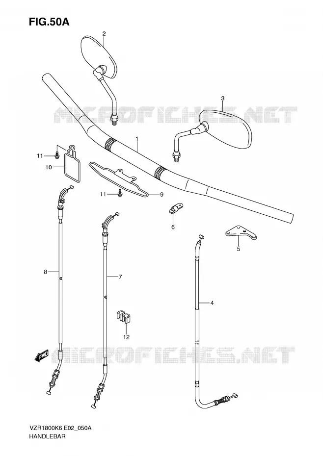 HANDLEBAR (MODEL K9) Suzuki MOTO 1800 INTRUDER 2009  VZR1800ZUFK9(E2)
