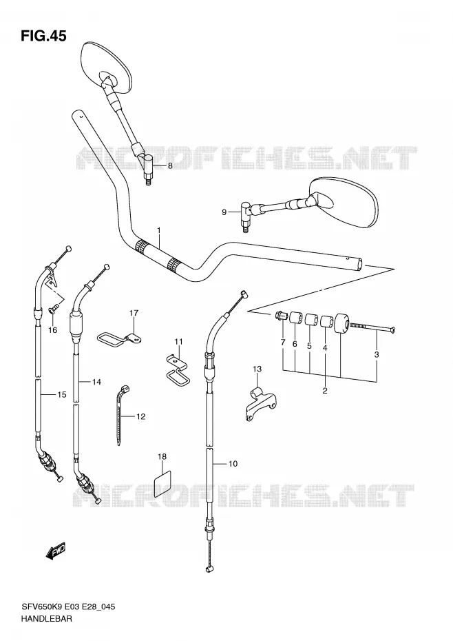 HANDLEBAR Suzuki MOTO 650 GLADIUS 2010  SFV650L0(E3/E28)