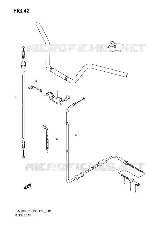 HANDLEBAR Suzuki QUAD 500 KINGQUAD 2009  LT-A500XPK9(P28/P33)