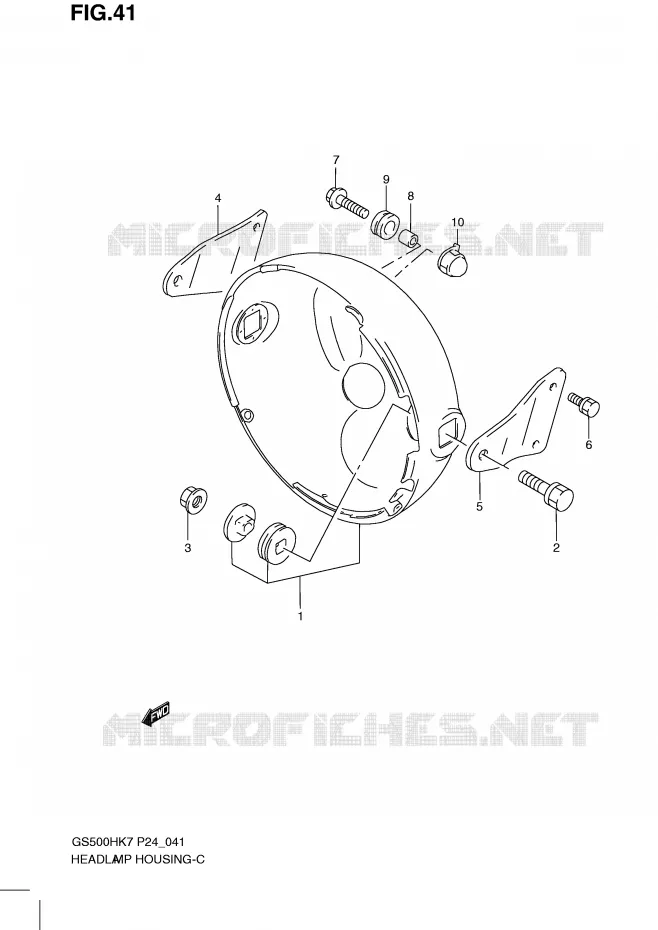 HEADLAMP HOUSING (WITHOUT COWLING) Suzuki MOTO 500 GS-F 2010  GS500FHL0(P24)