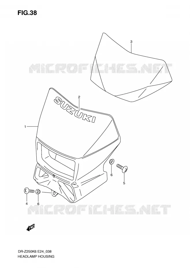HEADLIGHT COVER Suzuki MOTO 250 DR-Z 2006  DR-Z250K6(E24)