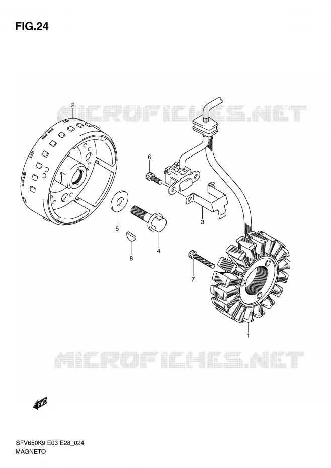 IGNITION Suzuki MOTO 650 GLADIUS 2010  SFV650L0(E3/E28)