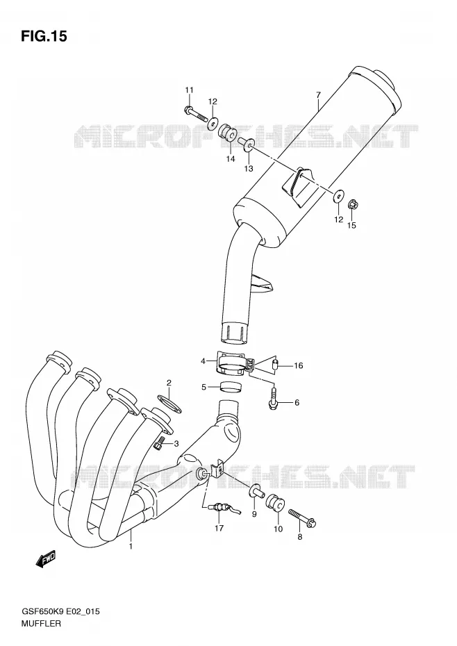 MUFFLER Suzuki MOTO 650 BANDIT 2010  GSF650SAL0(E2)