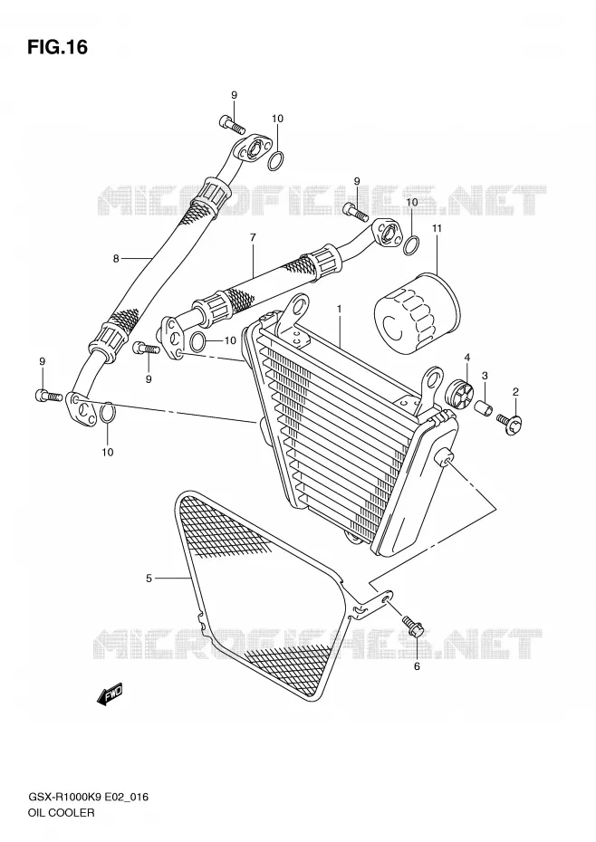OIL COOLER Suzuki MOTO 1000 GSX-R 2010  GSX-R1000L0(E2)