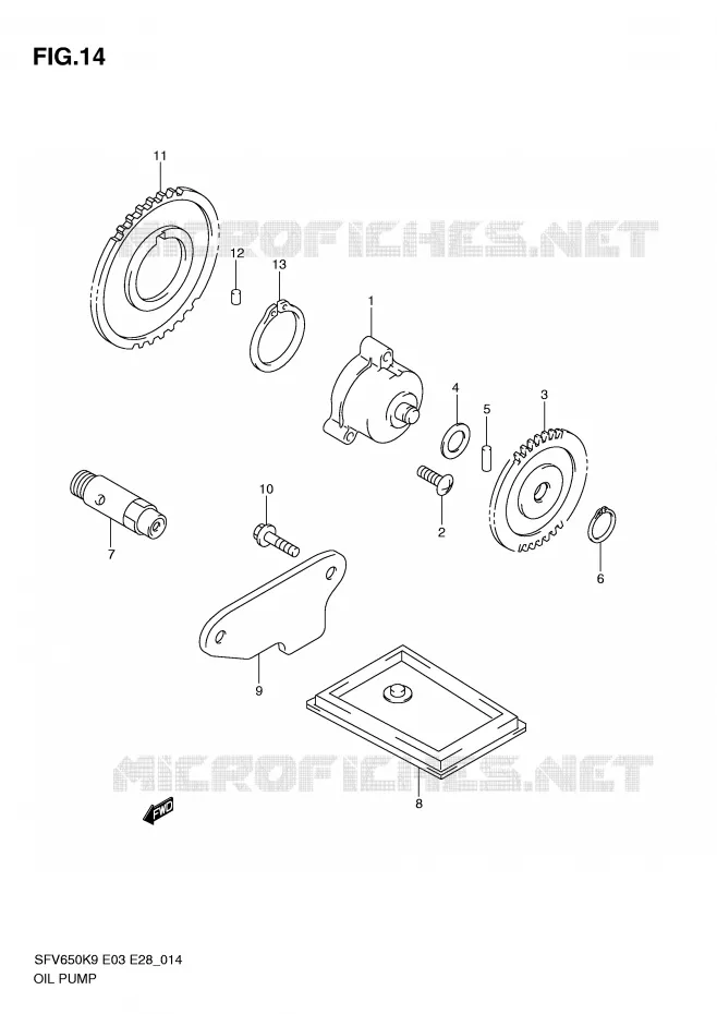 OIL PUMP Suzuki MOTO 650 GLADIUS 2010  SFV650AL0(E3/E28)