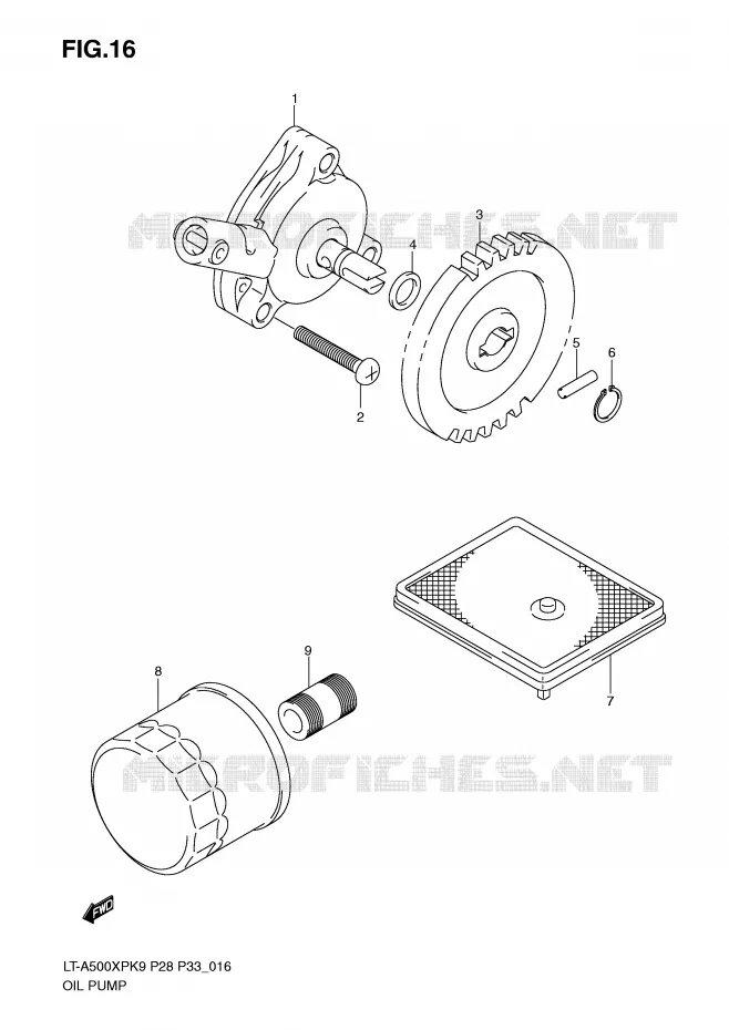 OIL PUMP Suzuki QUAD 500 KINGQUAD 2009  LT-A500XPK9(P28/P33)
