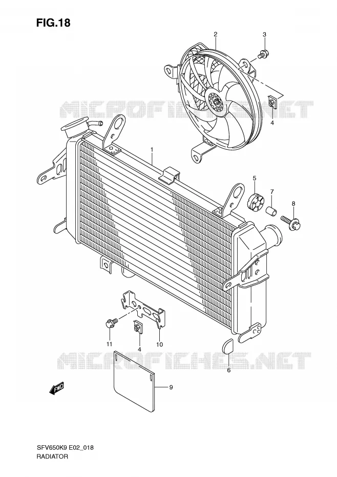 RADIATOR Suzuki MOTO 650 GLADIUS 2009  SFV650AK9(E2)