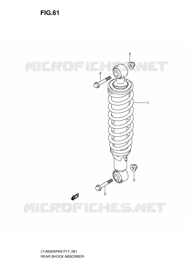 REAR SHOCK ABSORBER Suzuki QUAD 500 VINSON 2009  LT-A500XPK9(P17)