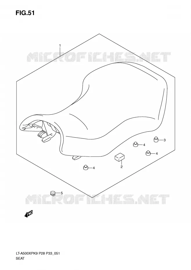 SEAT Suzuki QUAD 500 KINGQUAD 2010  LT-A500XPL0(P28/P33)