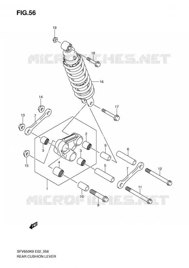 SHOCK ABSORBER LINKAGE Suzuki MOTO 650 GLADIUS 2010  SFV650UAL0(E2)