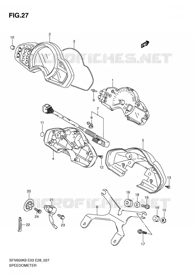 SPEEDOMETER Suzuki MOTO 650 GLADIUS 2010  SFV650L0(E3/E28)